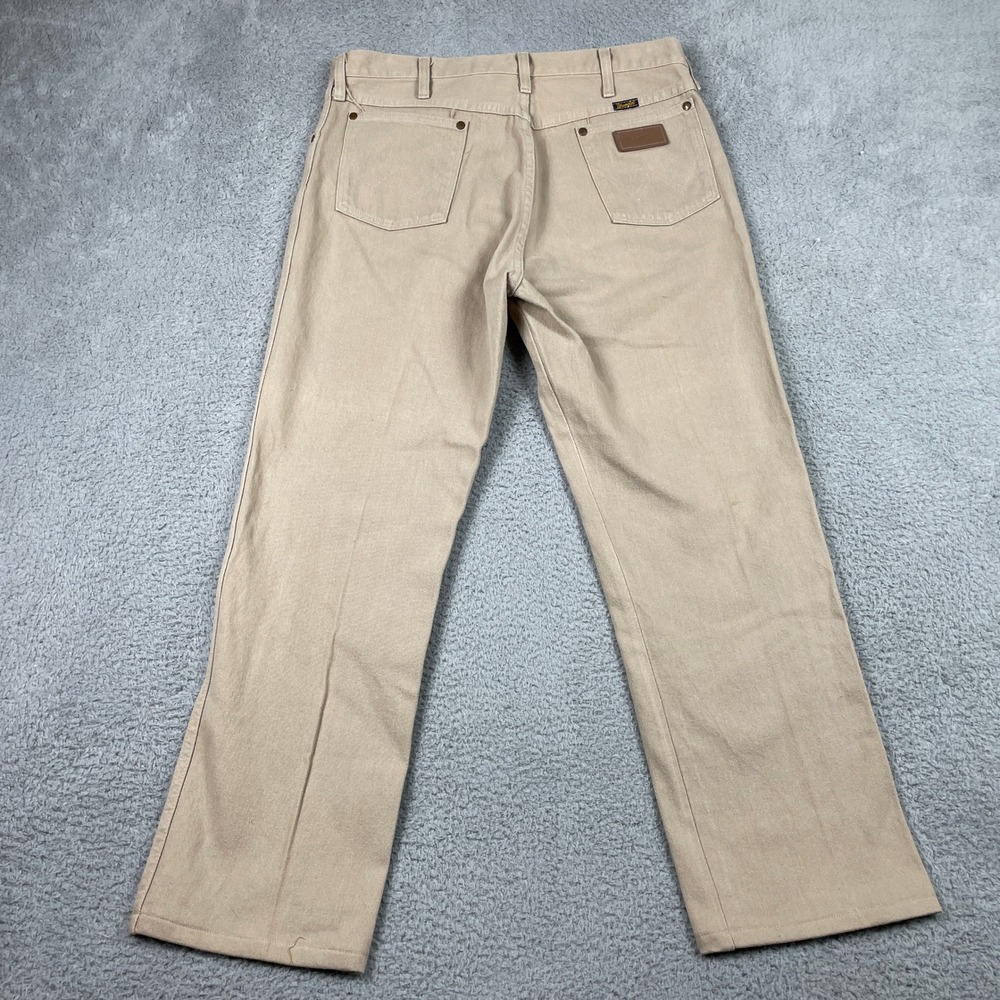 Vintage Wrangler 13MWZ Cowboy Cut Jeans Mens 36x34 (Fits 34x29) Tan Made In USA
